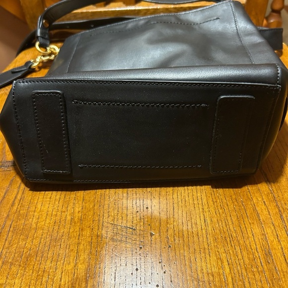Cole Haan Black and Gold Leather Shoulder Bag with Adjustable Strap - Picture 10 of 14